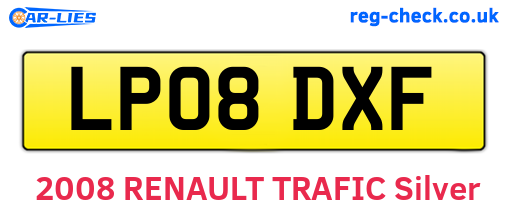 LP08DXF are the vehicle registration plates.