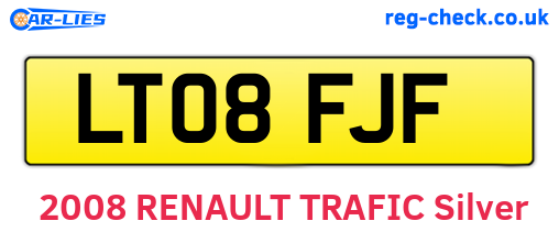 LT08FJF are the vehicle registration plates.