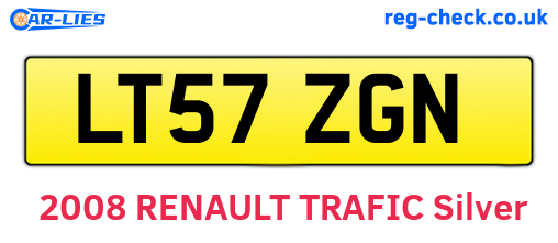 LT57ZGN are the vehicle registration plates.