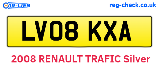 LV08KXA are the vehicle registration plates.