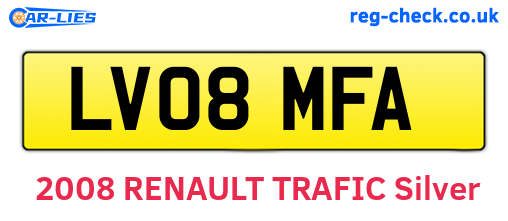 LV08MFA are the vehicle registration plates.