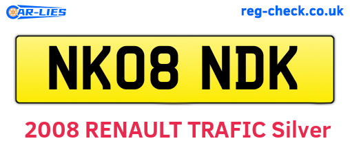 NK08NDK are the vehicle registration plates.