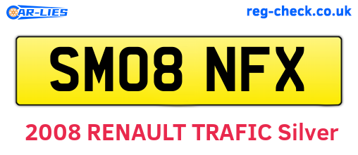 SM08NFX are the vehicle registration plates.