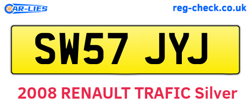 SW57JYJ are the vehicle registration plates.