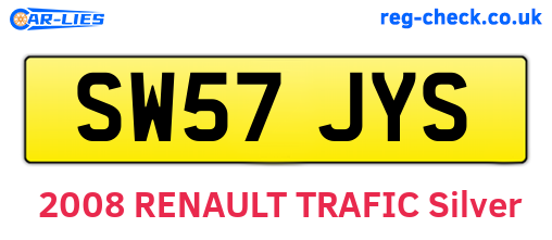 SW57JYS are the vehicle registration plates.