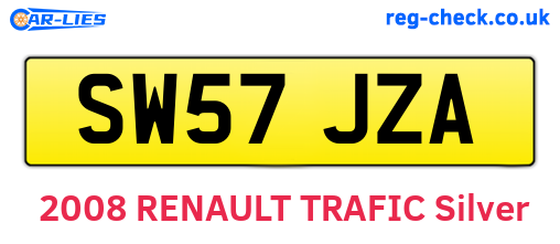 SW57JZA are the vehicle registration plates.