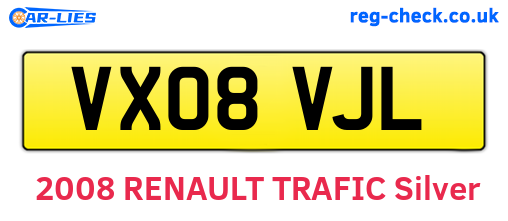 VX08VJL are the vehicle registration plates.