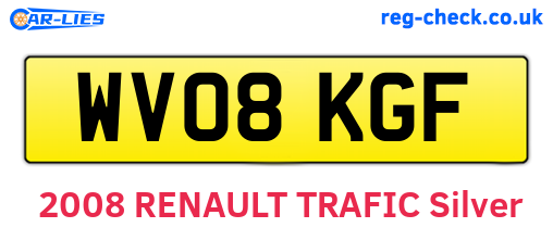WV08KGF are the vehicle registration plates.