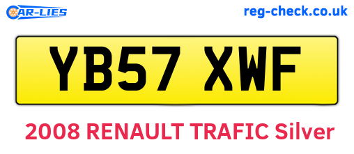YB57XWF are the vehicle registration plates.