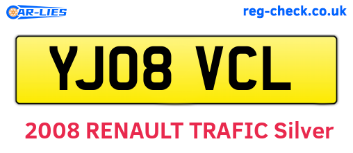 YJ08VCL are the vehicle registration plates.