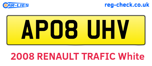 AP08UHV are the vehicle registration plates.