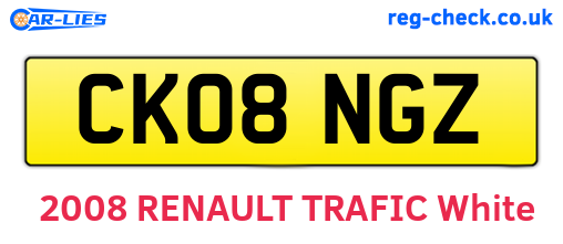 CK08NGZ are the vehicle registration plates.