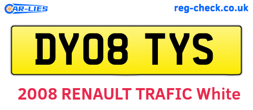 DY08TYS are the vehicle registration plates.