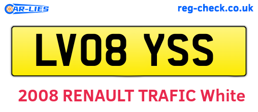 LV08YSS are the vehicle registration plates.
