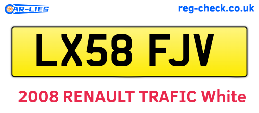 LX58FJV are the vehicle registration plates.