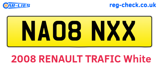 NA08NXX are the vehicle registration plates.