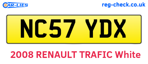 NC57YDX are the vehicle registration plates.