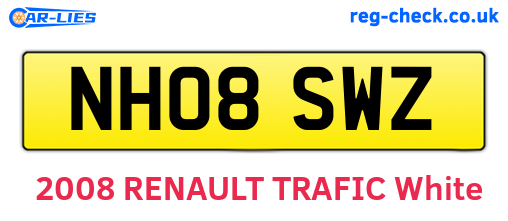 NH08SWZ are the vehicle registration plates.