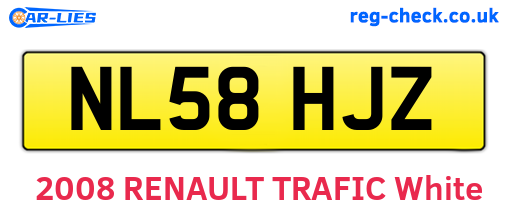 NL58HJZ are the vehicle registration plates.