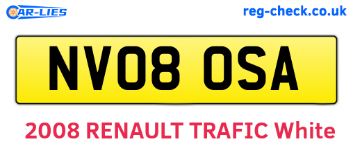 NV08OSA are the vehicle registration plates.