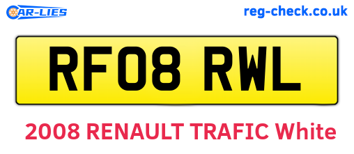 RF08RWL are the vehicle registration plates.