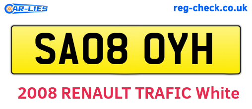 SA08OYH are the vehicle registration plates.