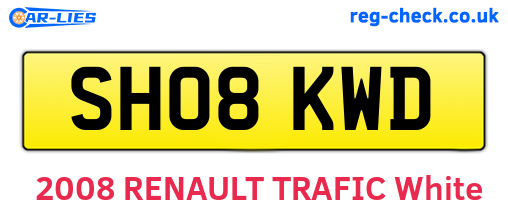 SH08KWD are the vehicle registration plates.
