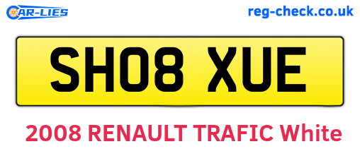 SH08XUE are the vehicle registration plates.