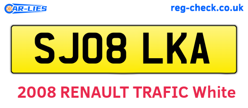 SJ08LKA are the vehicle registration plates.