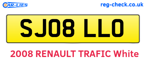 SJ08LLO are the vehicle registration plates.