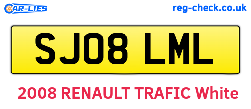 SJ08LML are the vehicle registration plates.
