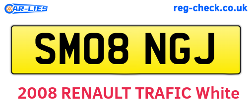 SM08NGJ are the vehicle registration plates.