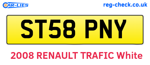ST58PNY are the vehicle registration plates.