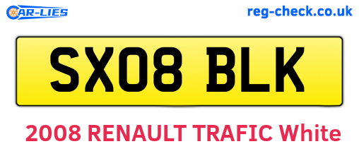 SX08BLK are the vehicle registration plates.