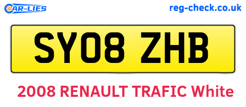 SY08ZHB are the vehicle registration plates.