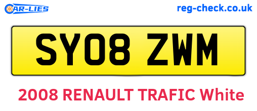 SY08ZWM are the vehicle registration plates.