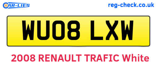 WU08LXW are the vehicle registration plates.