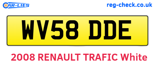 WV58DDE are the vehicle registration plates.