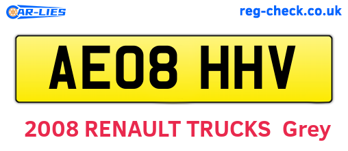 AE08HHV are the vehicle registration plates.