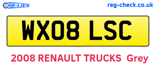 WX08LSC are the vehicle registration plates.