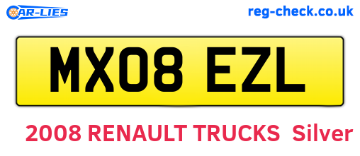 MX08EZL are the vehicle registration plates.