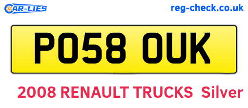 PO58OUK are the vehicle registration plates.