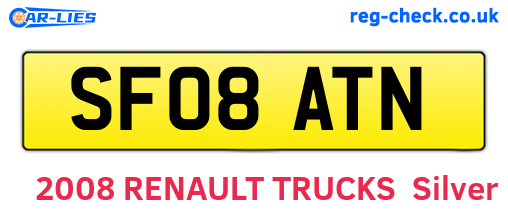 SF08ATN are the vehicle registration plates.