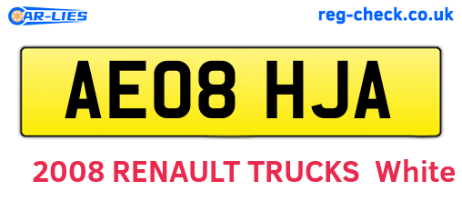AE08HJA are the vehicle registration plates.