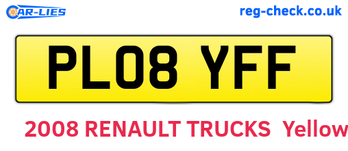 PL08YFF are the vehicle registration plates.