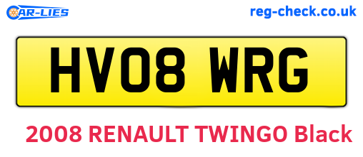 HV08WRG are the vehicle registration plates.