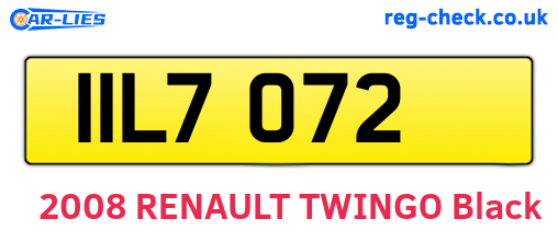 IIL7072 are the vehicle registration plates.