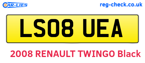 LS08UEA are the vehicle registration plates.