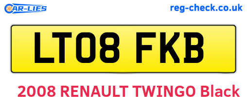 LT08FKB are the vehicle registration plates.