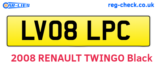 LV08LPC are the vehicle registration plates.